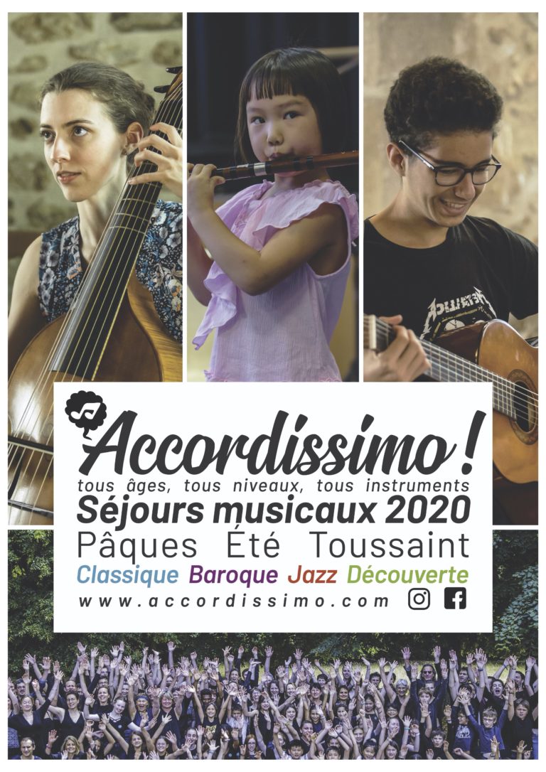 Affiche séjours musicaux Accordissimo 2020
